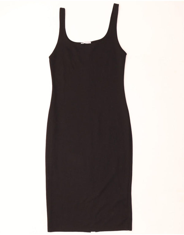 Zara Womens Sleeveless Bodycon Dress UK 14 Large Black Polyester