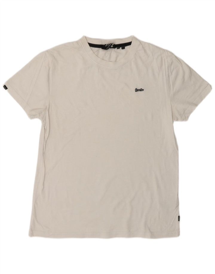 SUPERDRY Herre T-Shirt Top Medium Hvid Bomuld