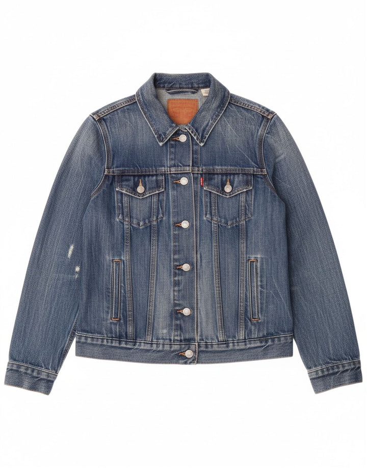 LEVI'S Womens Denim Jacket UK 14 Medium Blue Cotton