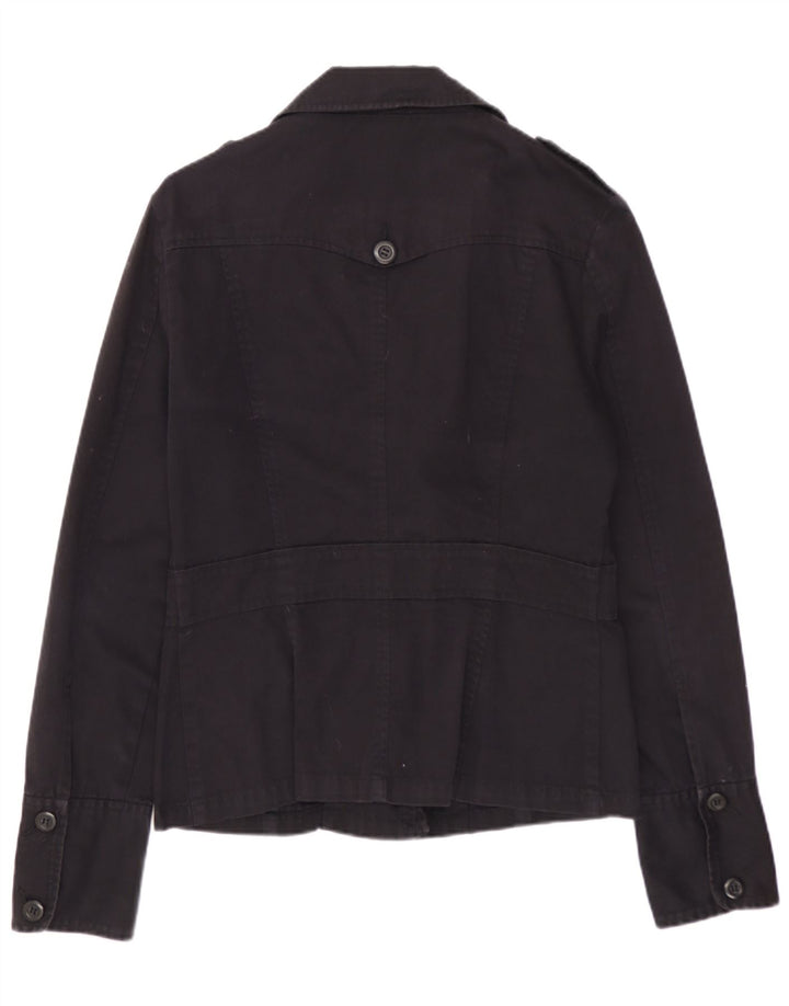 WAREHOUSE Militærjakke til kvinder UK 12 Medium Sort Bomuld