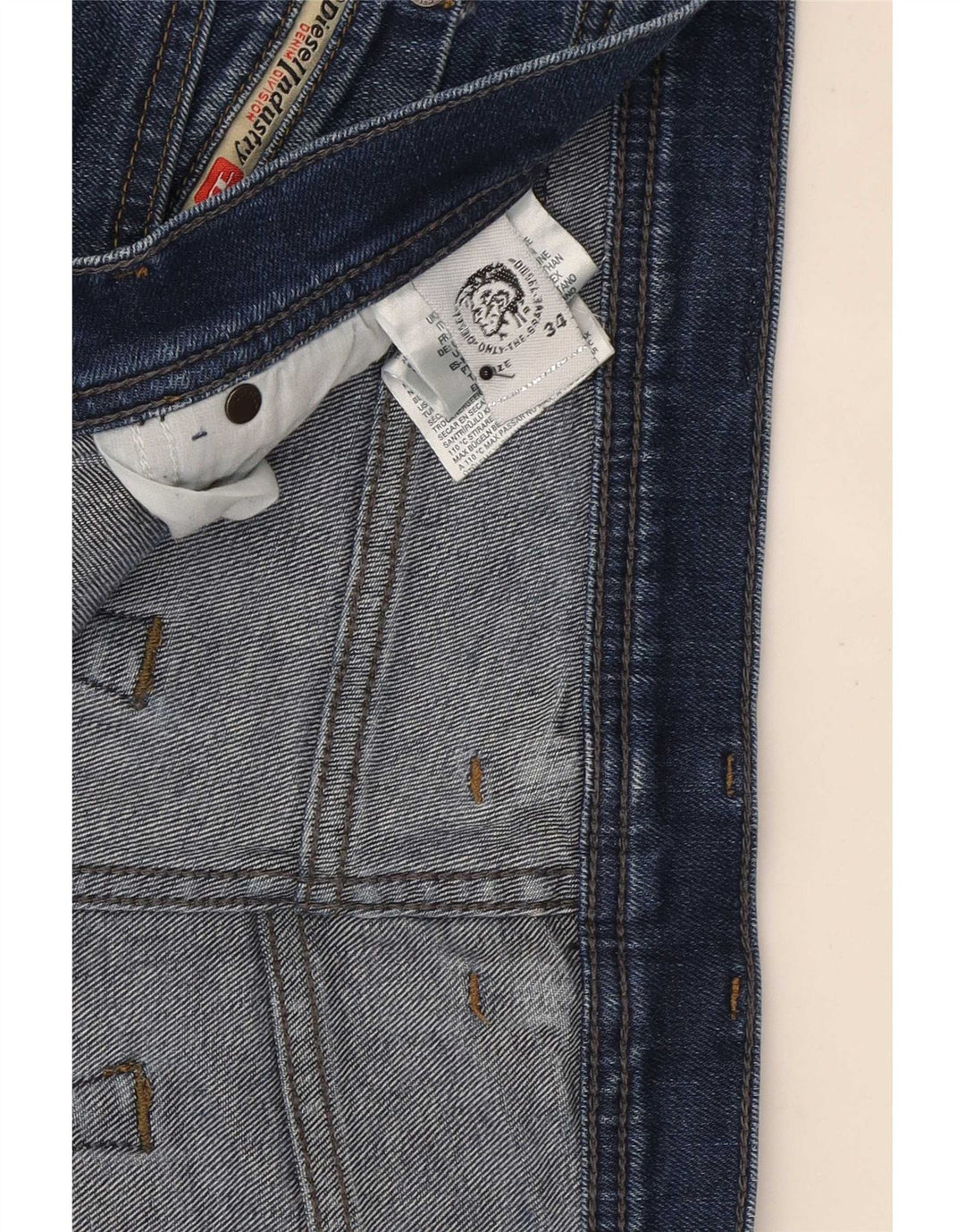 Diesel Herre Slim Jeans W34 L31 Marineblå Bomuld