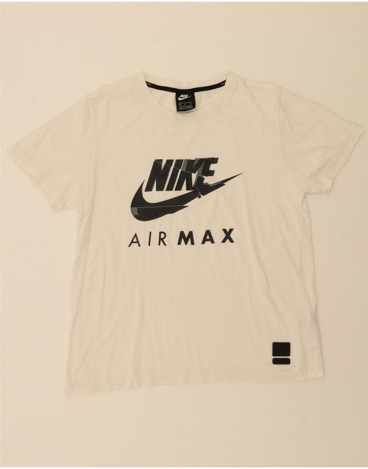 NIKE Mens Graphic T-Shirt Top Medium White Cotton Vintage Nike and Second-Hand Nike from Messina Hembry 