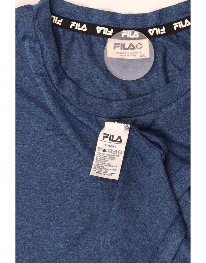 Fila Herre T-Shirt Top 4XL Navy Blue Polyester