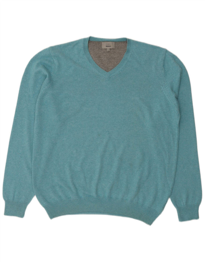 Marks & Spencer Herre Regular Fit V-hals sweater Stor turkis
