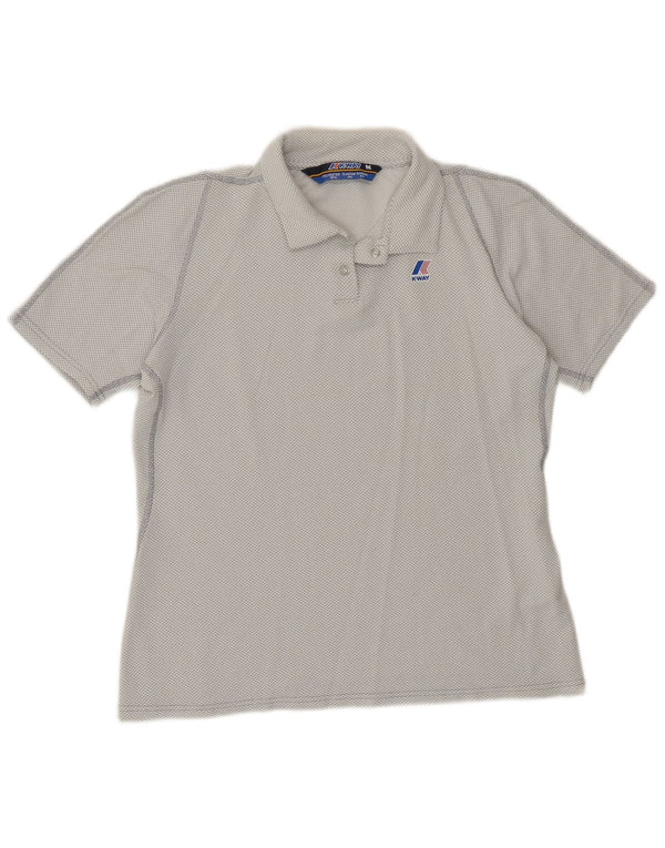 K-WAY Dame Polo Shirt UK 14 Medium Grey Polyester
