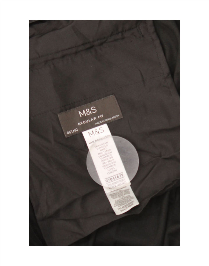 Marks & Spencer Herre Regular Fit Suit Bukser W46 L33 Sort Polyester