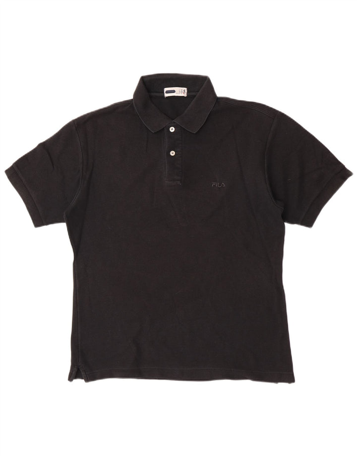 Fila Herre Polo Shirt IT 46 Lille Sort Bomuld
