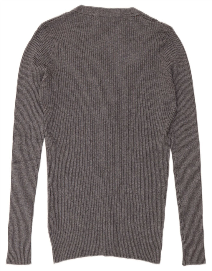 Zara Herre Cardigan Sweater Medium Grey Viscose