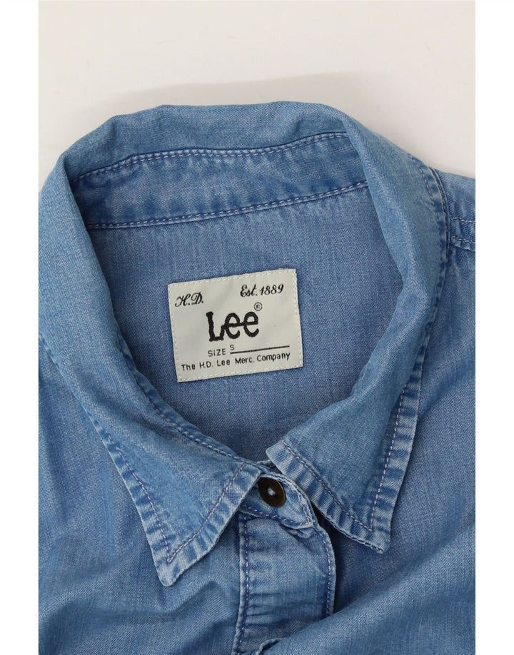 LEE Womens Denim Shirt UK 10 Small Blue Lyocell Vintage Lee and Second-Hand Lee from Messina Hembry 