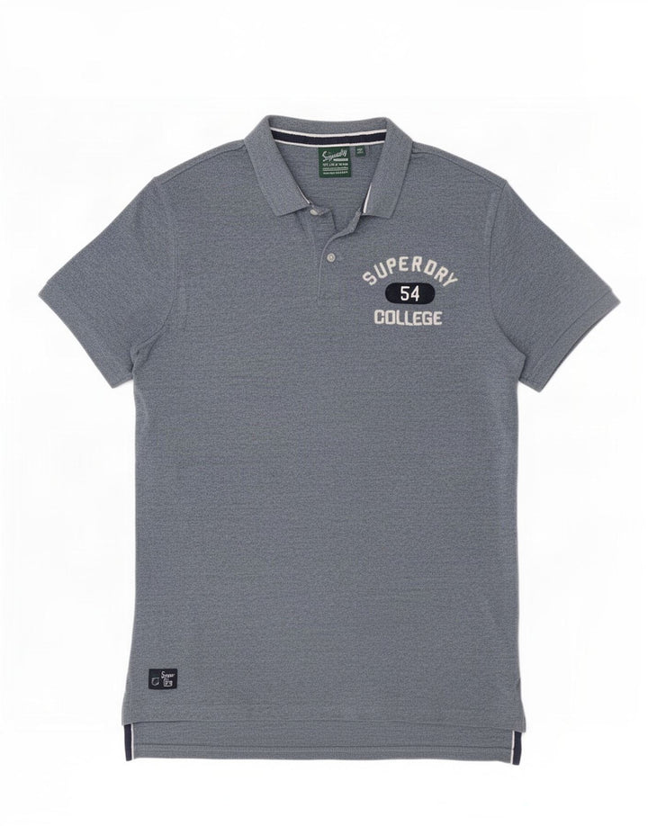 Superdry grafisk poloshirt til mænd, stor blå bomuld