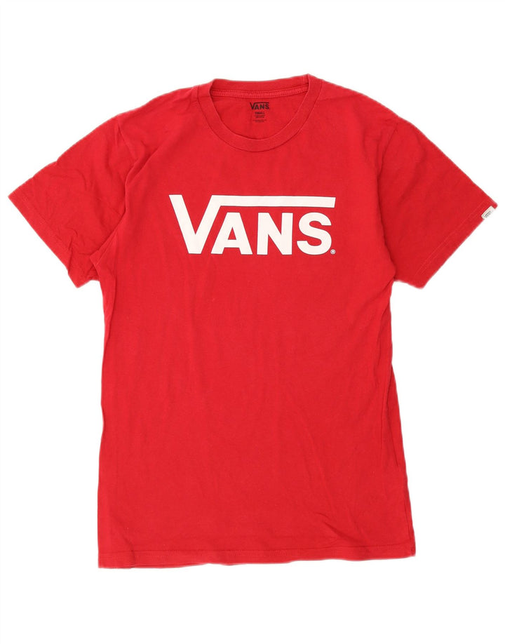 Vans Herre Grafisk T-Shirt Top Lille Rød Bomuld