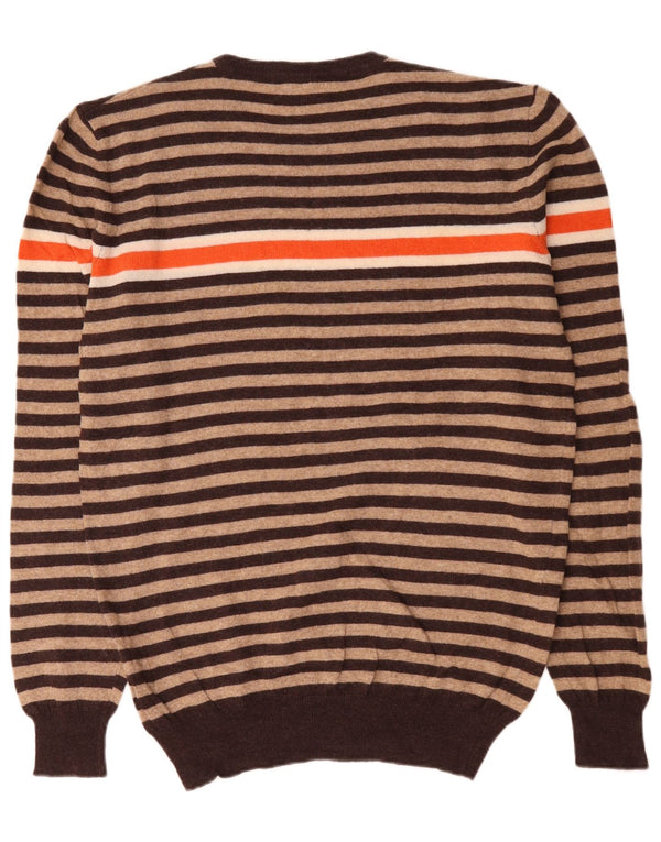 Woolrich Herre trøjetrøje med rund hals XL Beige stribet uld