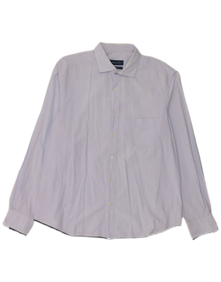 Massimo Dutti Herre Casual Fit skjorte 2XL Blå nålestribet