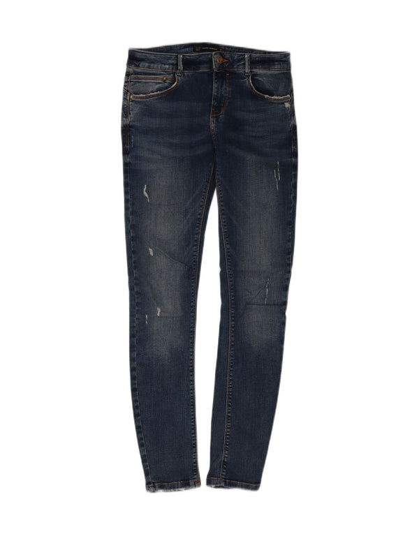 Zara Dame Trafaluc Distressed Skinny Jeans EU 38 Small W28 L30 Blue
