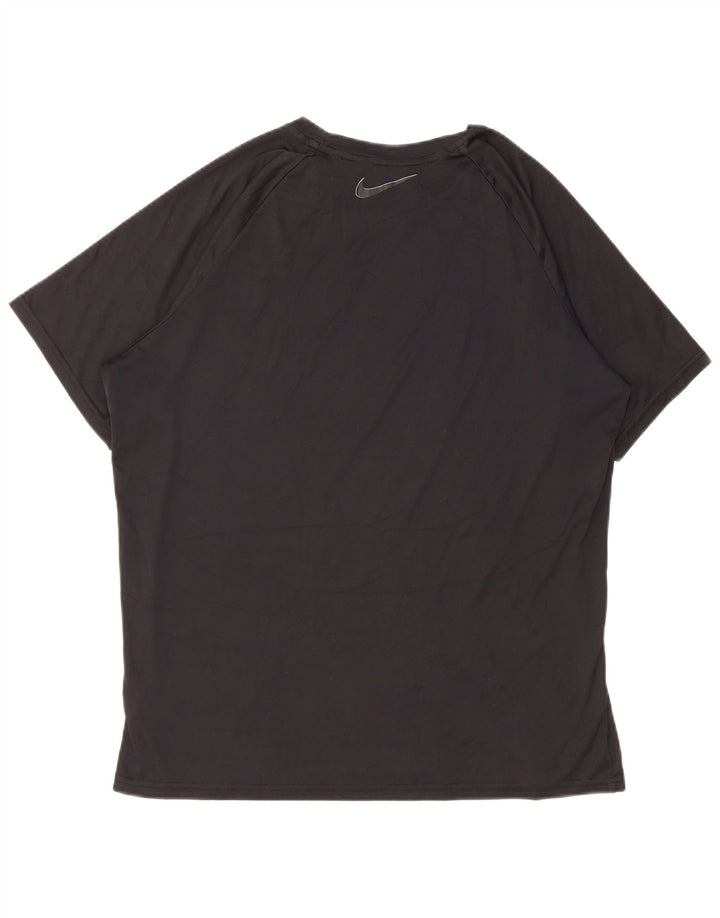 Nike Herre Dri Fit Grafisk T-Shirt Top Medium Sort Polyester