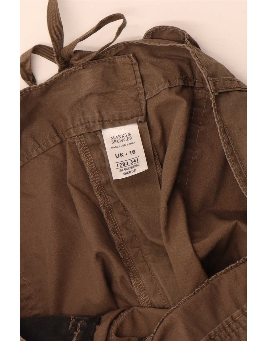 Marks & Spencer Cargo Shorts til kvinder UK 16 Large W34 Khaki Cotton