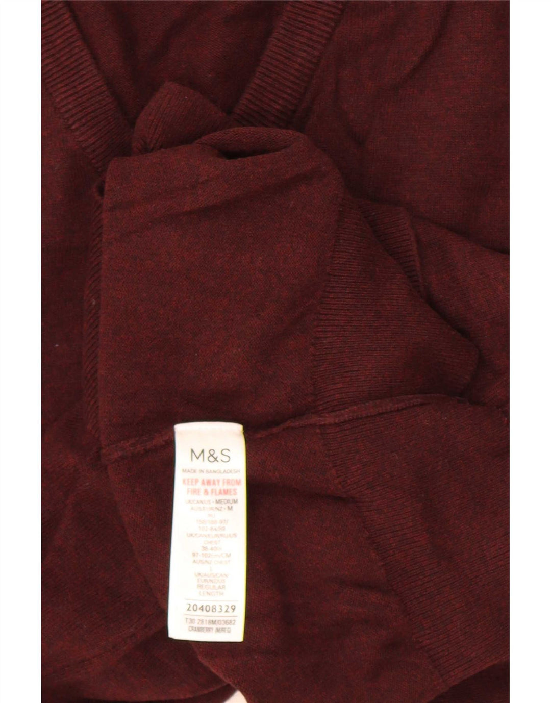 Marks & Spencer Herre V-hals sweater Medium Burgundy