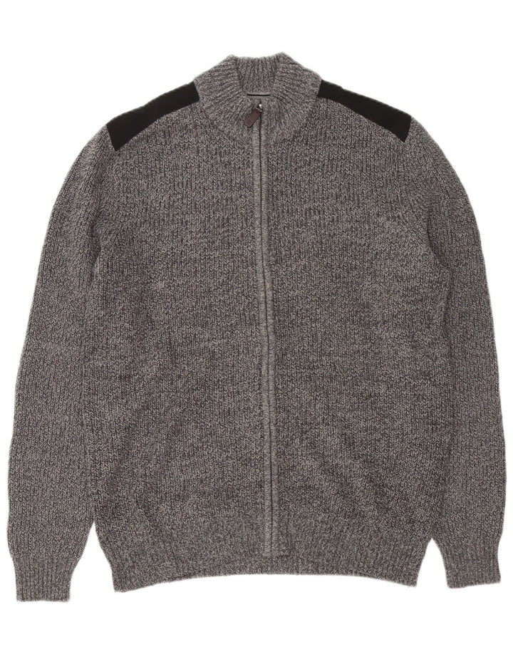 IZOD Herre cardigan sweater Medium Grey Colourblock Bomuld