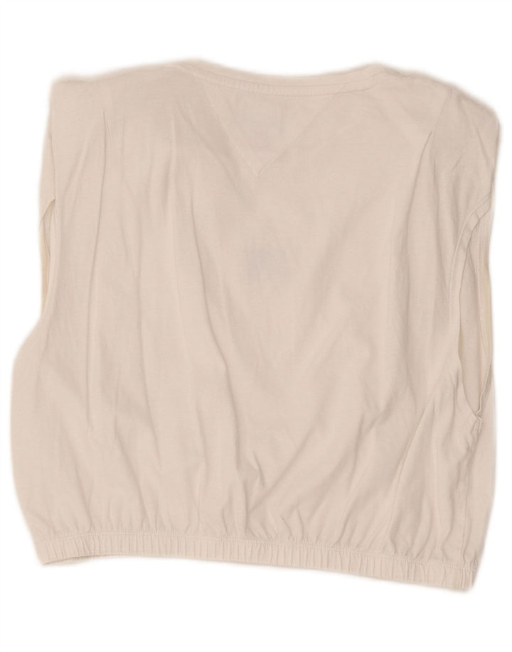 Tommy Hilfiger Dame Crop Vest Top UK 14 Large White