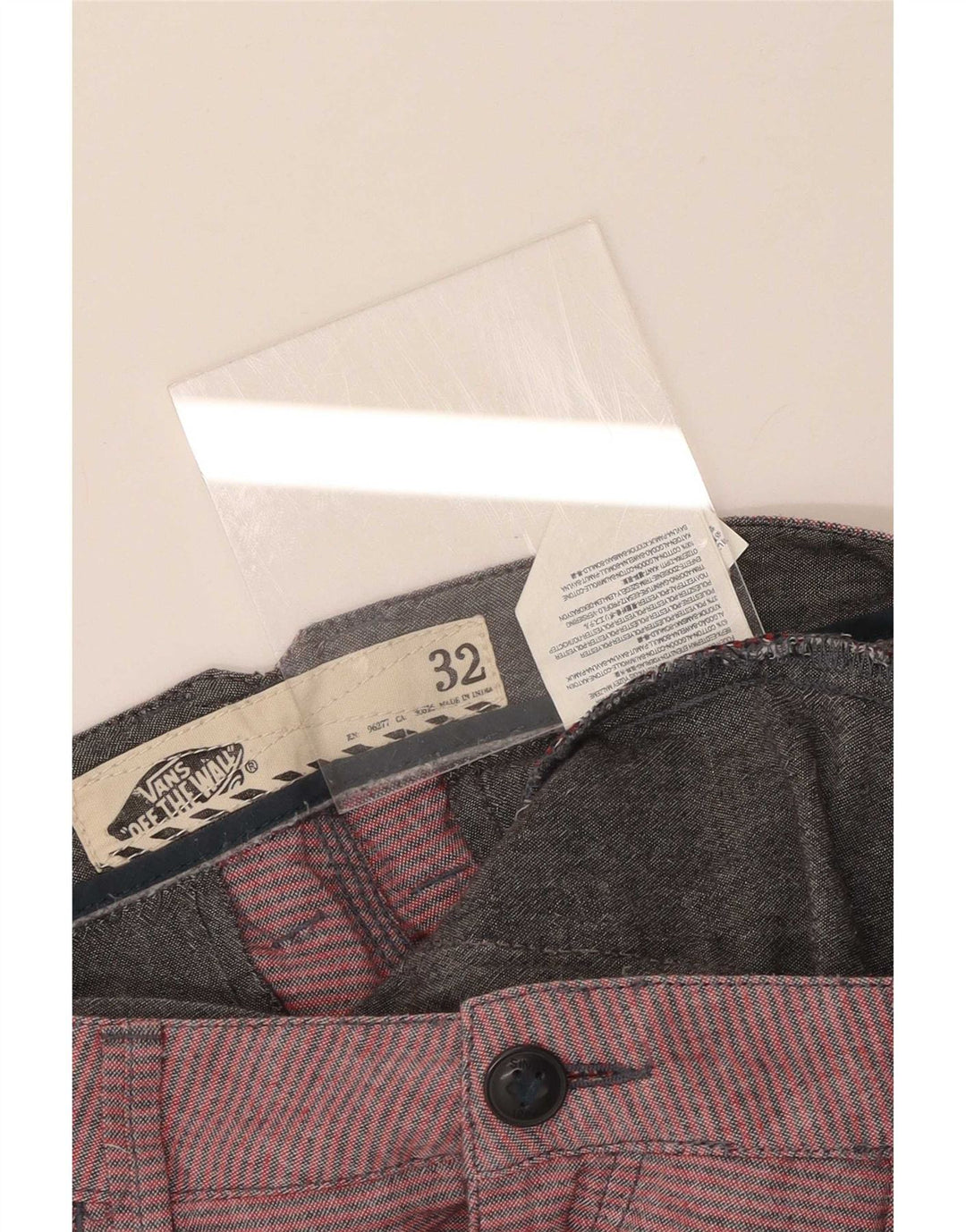 Vans Herre Chino Shorts Medium W32 Pink Stribet Bomuld