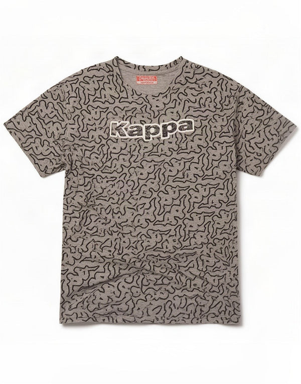 Kappa Dame Grafisk T-Shirt Top UK 12 Medium Grey Cotton