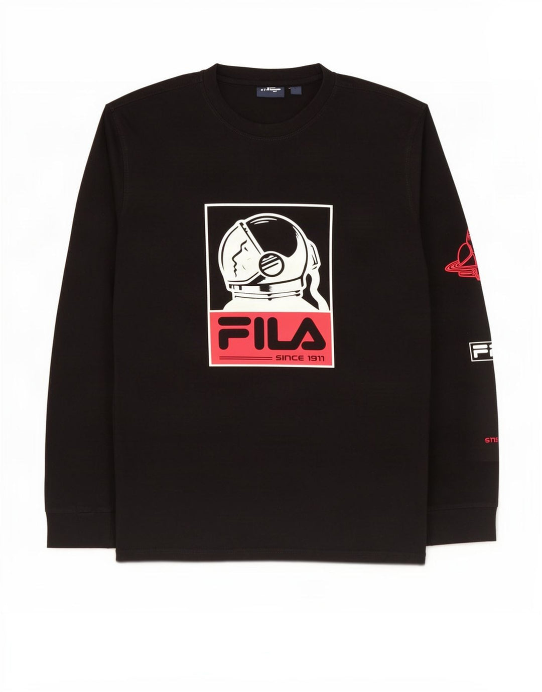 Fila Herre Grafisk Top Langærmet Medium Sort Bomuld