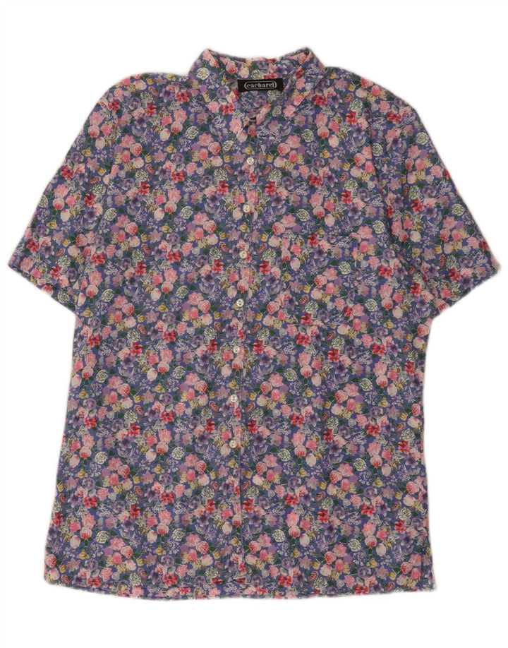Cacharel kortærmet skjorte til kvinder UK 12 Medium Multicolored Floral