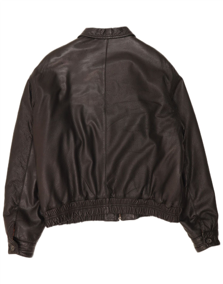 Vintage herre læderjakke IT 56 3XL Sort