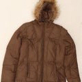 NAPAPIJRI Womens Hooded Padded Jacket UK 16 Large Brown Polyamide Vintage Napapijri and Second-Hand Napapijri from Messina Hembry 