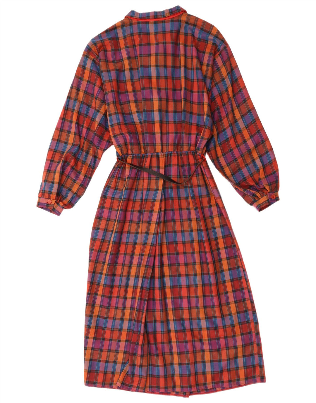 ST. BERNARD Langærmet maxikjole til kvinder UK 10 Lille rød ternet bomuld