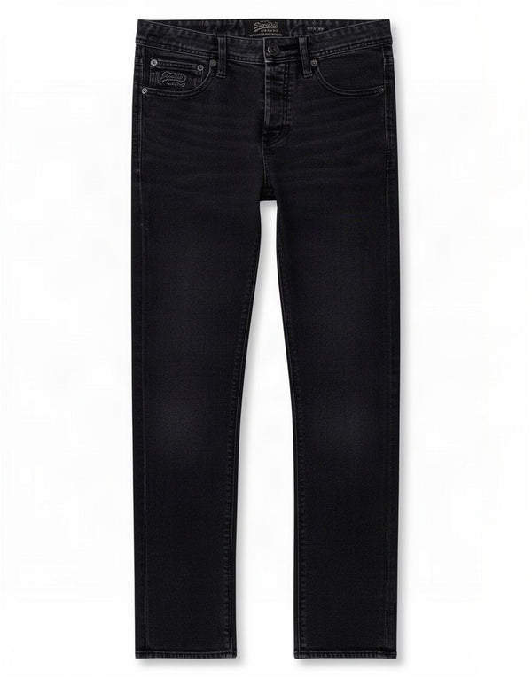 Superdry Distressed Slim Fit Jeans til mænd W32 L32 sort bomuld