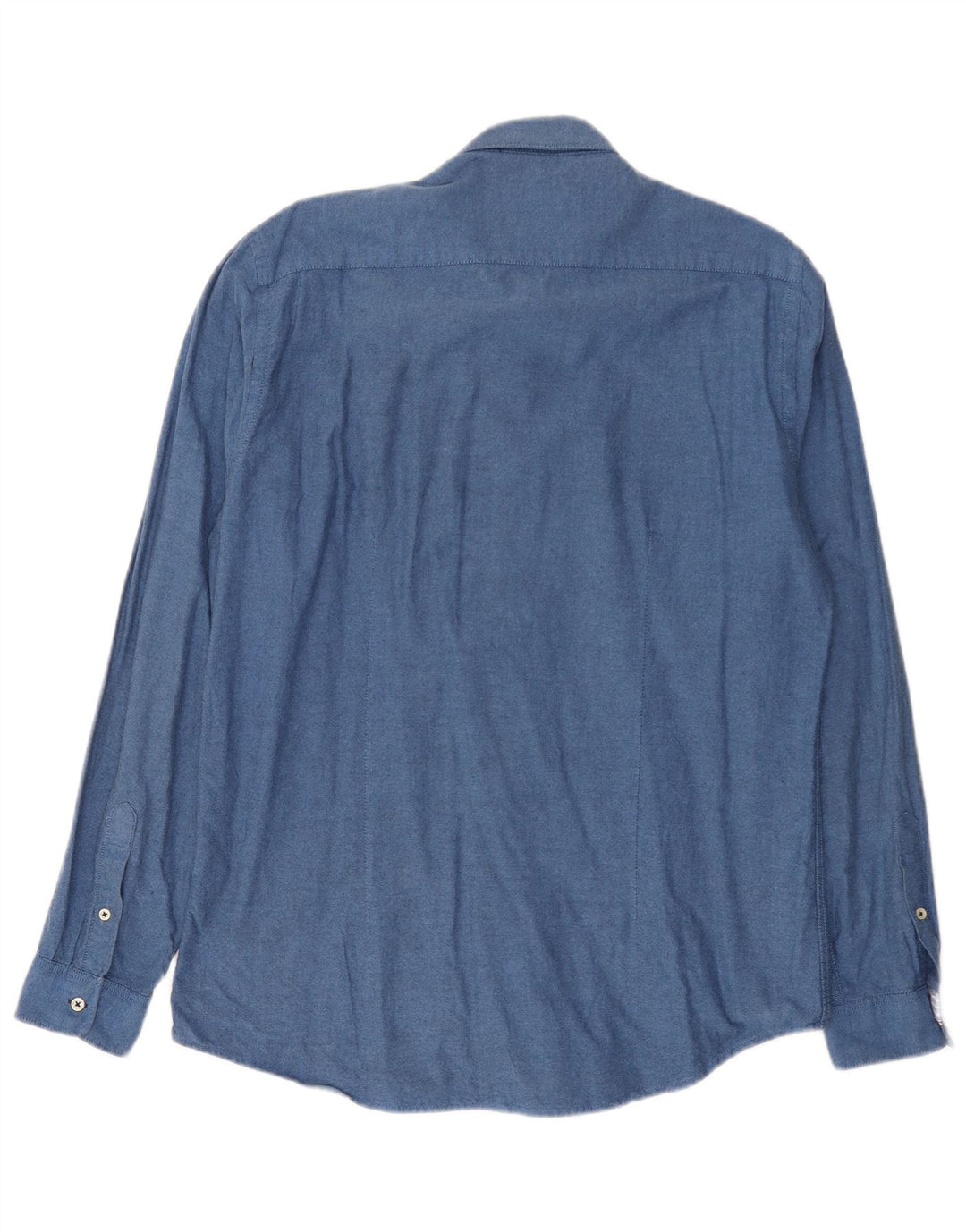 Zara Herre Slim Fit Skjorte Stor Blå Bomuld