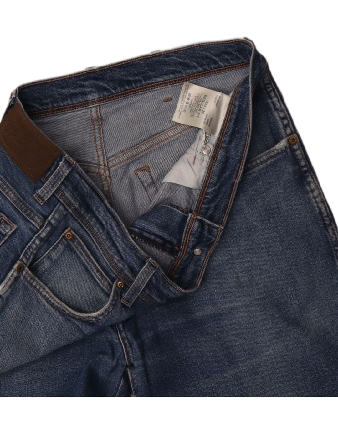 Wrangler Herre Regular Fit Straight Jeans W34 L30 Blå Bomuld
