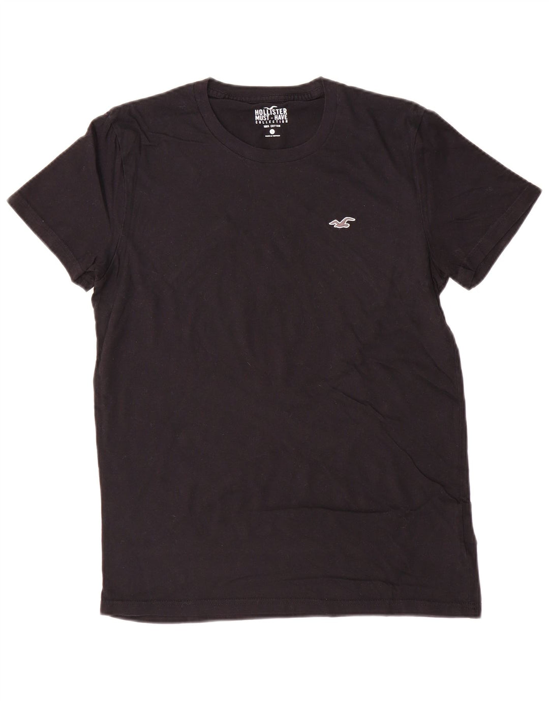 HOLLISTER Herre T-Shirt Top Lille Sort Bomuld