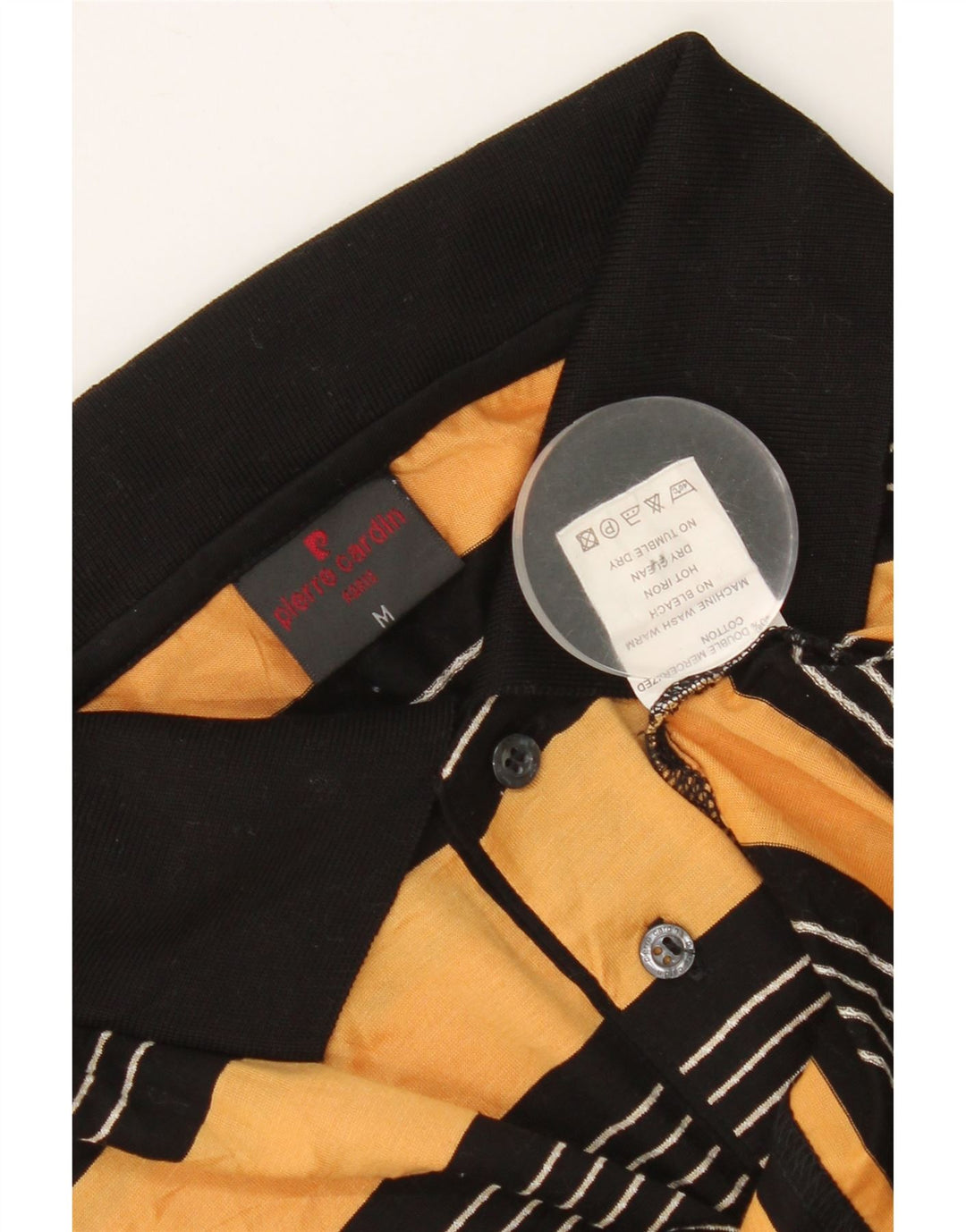 Pierre Cardin herre poloshirt Medium gul stribet bomuld