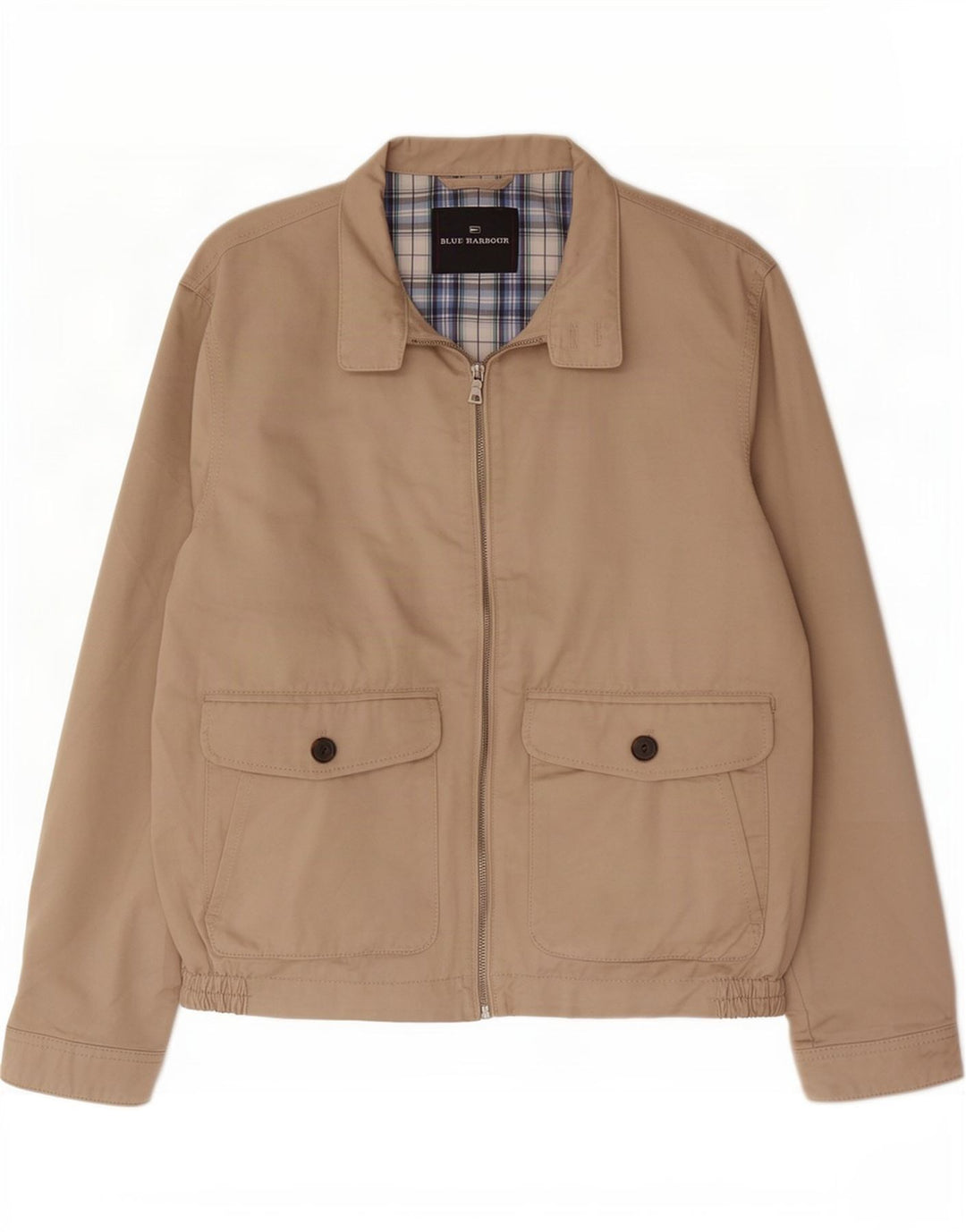 Marks & Spencer Herre Blue Harbor Bomber Jacket UK 38 Medium Beige Bomuld