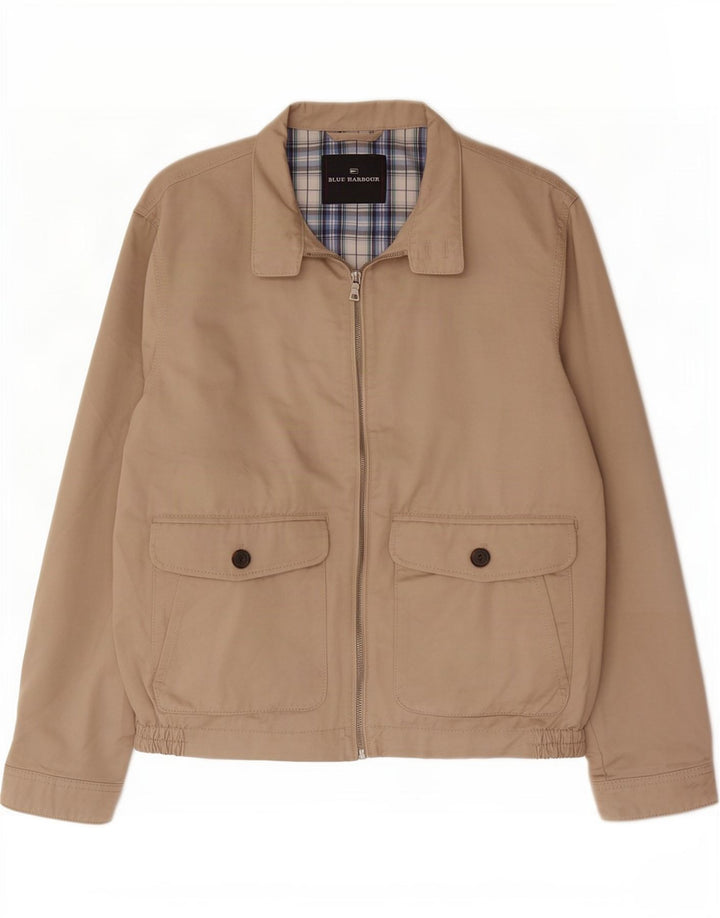 Marks & Spencer Herre Blue Harbor Bomber Jacket UK 38 Medium Beige Bomuld