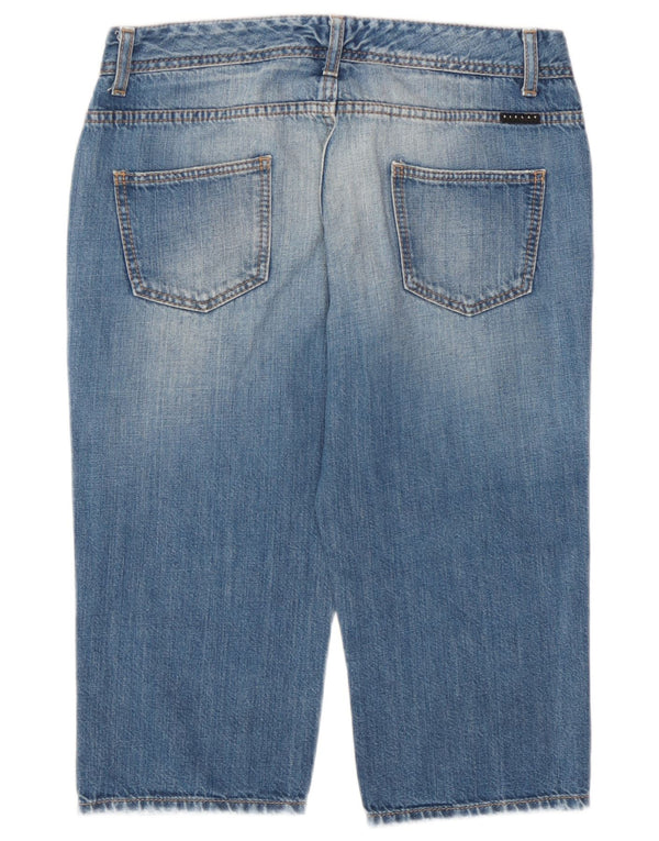 Sisley Womens Bermuda Denim Shorts IT 42 Large W30 Blue Cotton