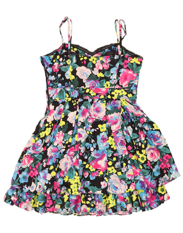 Divided Womens Slip Dress UK 8 Small Multicolored Floral Cotton