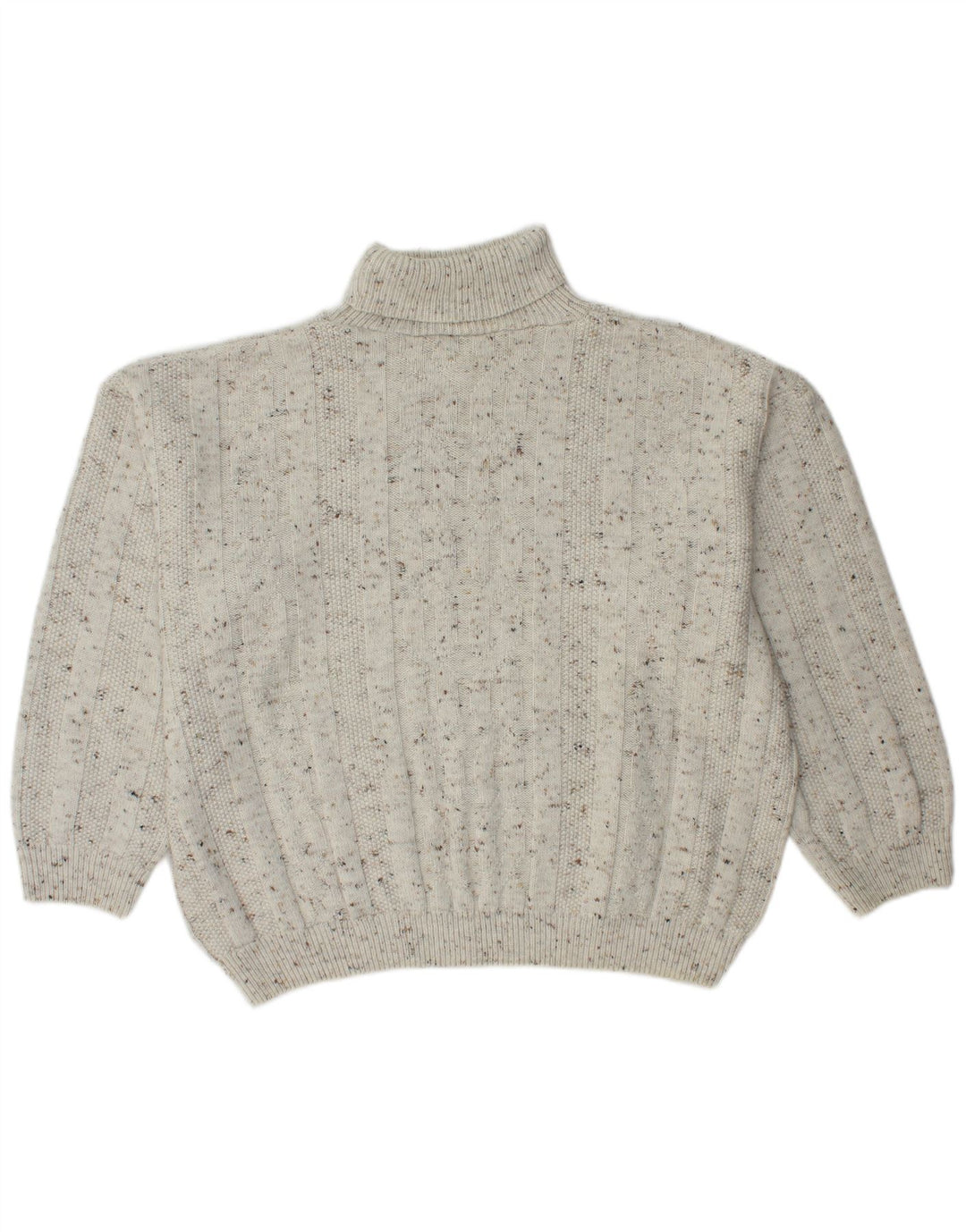 CANDA Womens Oversized Roll Neck Jumper Sweater UK 18 XL White Flecked