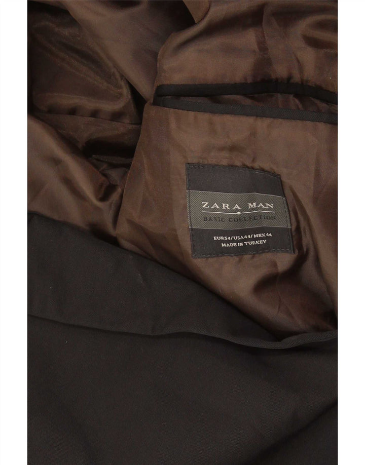 Zara Herre 2-knaps blazerjakke EU 54 XL Sort bomuld