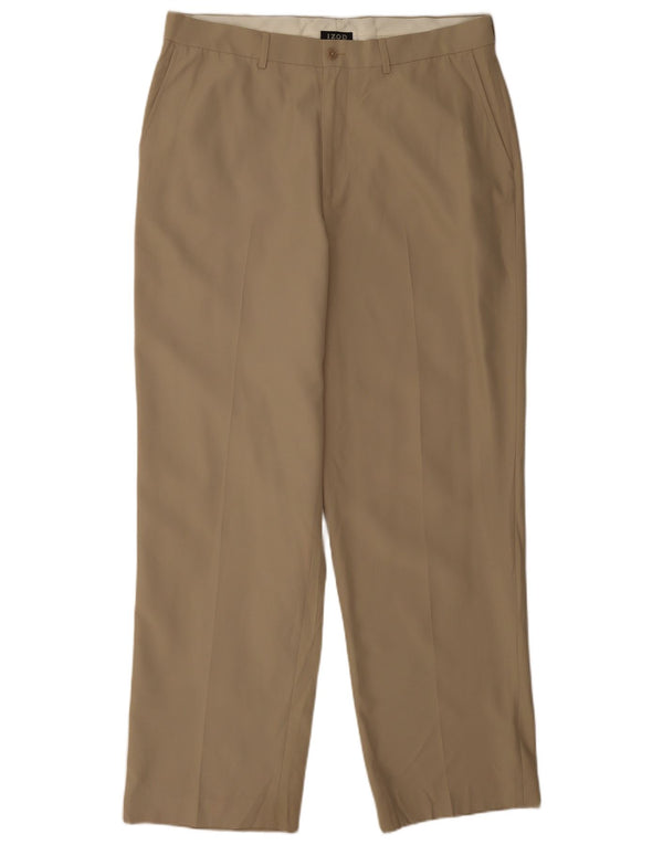 Izod Straight Chino Bukser til mænd W36 L32 Beige Polyester