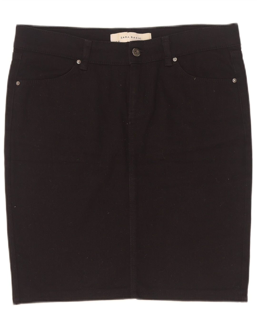 Zara Dame Denim Nederdel Large W30 Sort