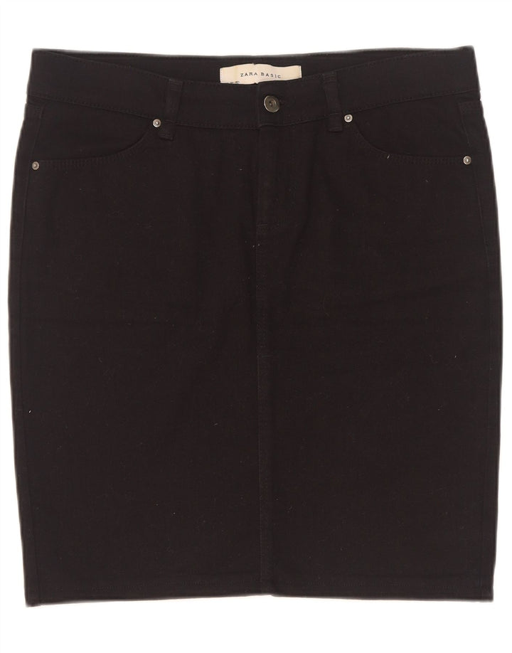 Zara Dame Denim Nederdel Large W30 Sort
