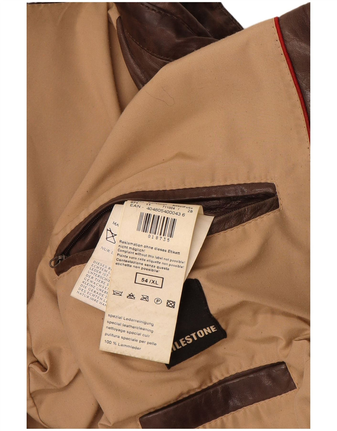 MILESTONE Herre Military Læderjakke Størrelse 54 XL Brunt Læder
