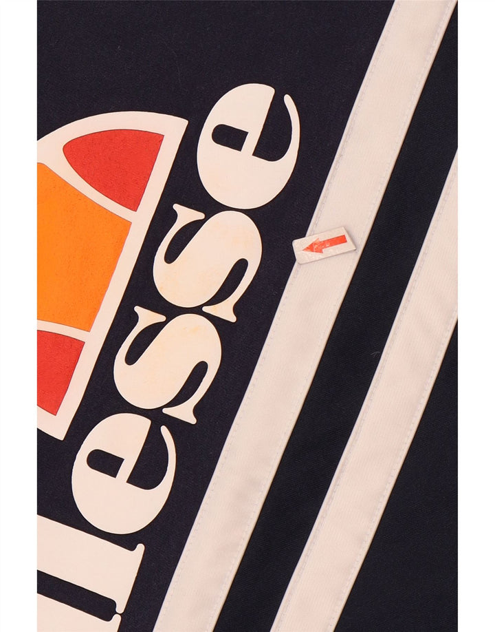 Ellesse Dame Grafisk Sweatshirt Jumper UK 16 Stor Marineblå Bomuld