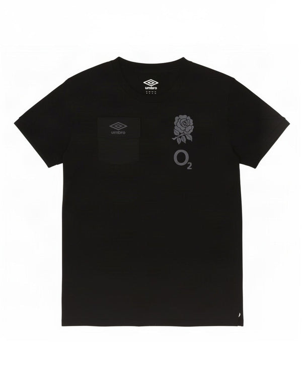 Umbro Dame Grafisk T-Shirt Top UK 12 Medium Sort Bomuld