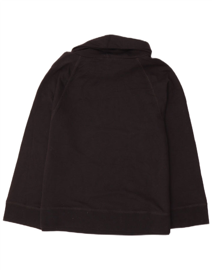 Chaps Dame Roll Neck Sweatshirt Jumper UK 16 Stor Sort Bomuld