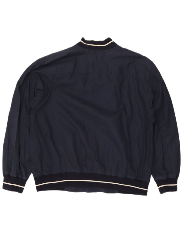 Pancaldi & B Mens Bomber Jacket IT 54 2XL Navy Blue Cotton