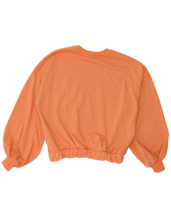 MINT FLØJEL Dame Oversized Sweatshirt Jumper UK 10 Small Orange Bomuld